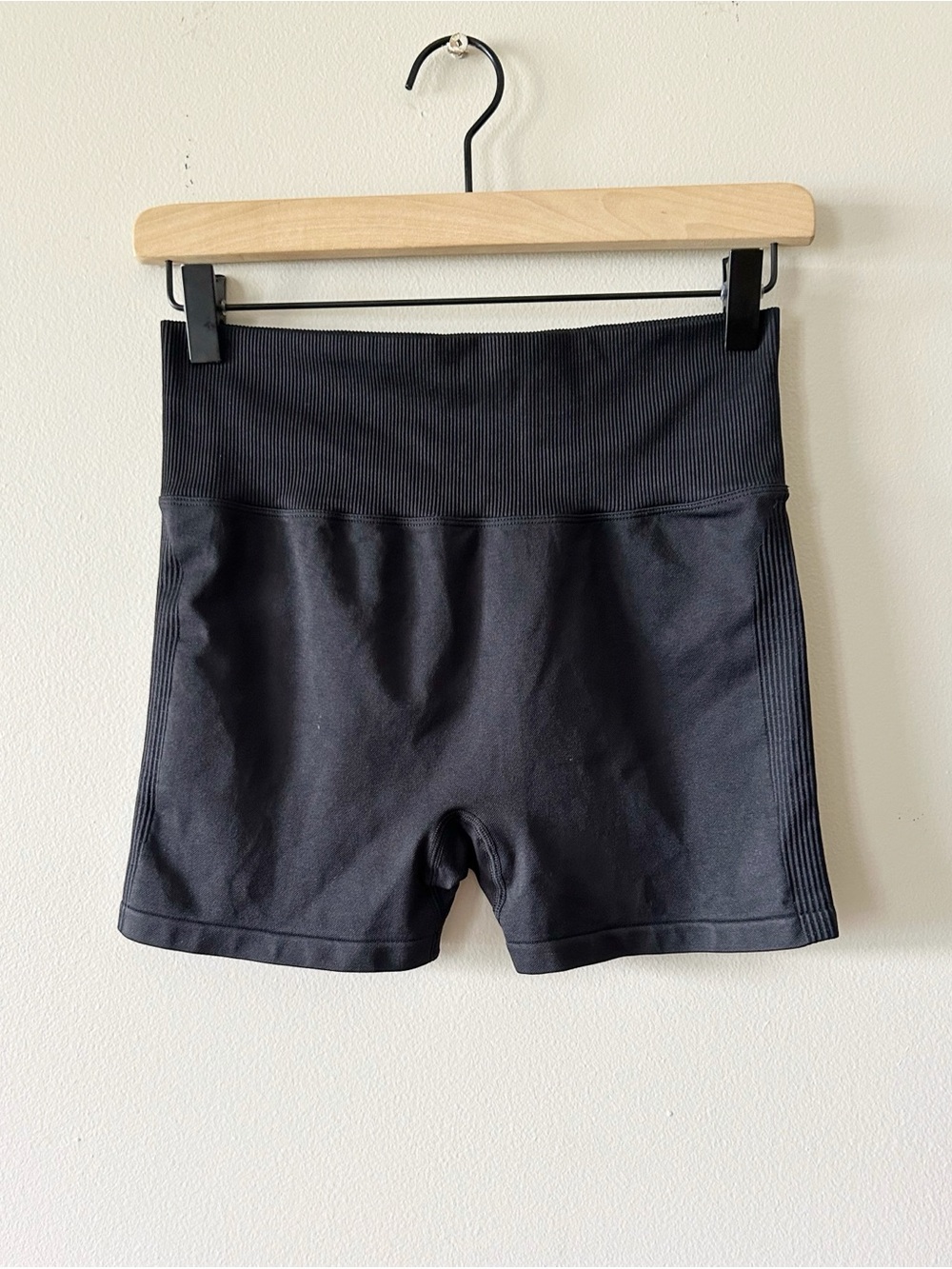 Pink • black shirt fitness shorts medium